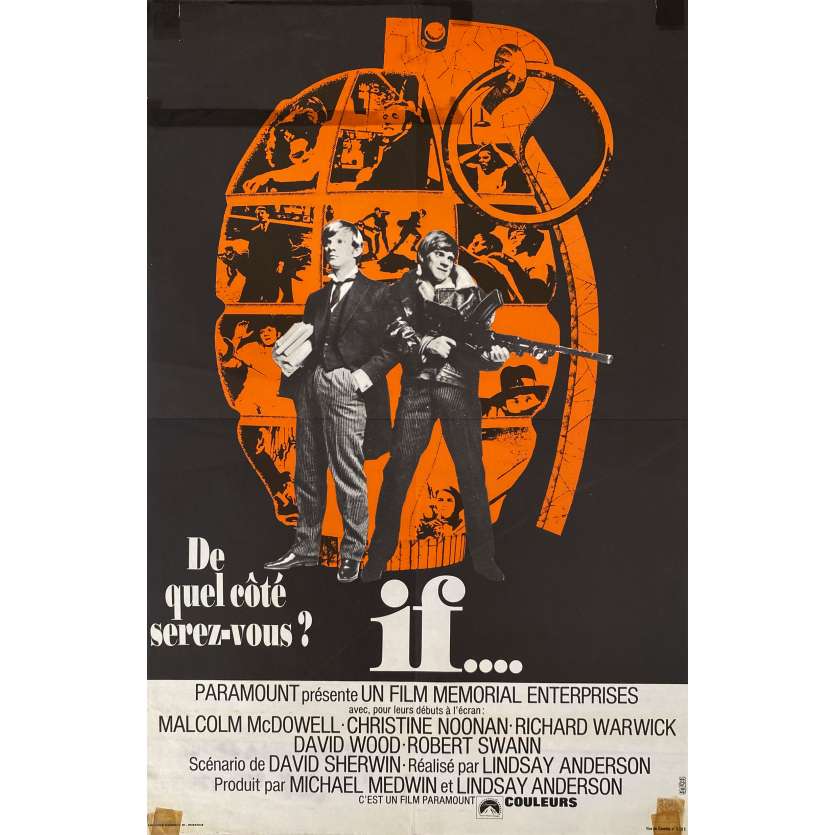 IF Original Movie Poster- 15x21 in. - 1968 - Lindsay Anderson, Malcolm McDowell