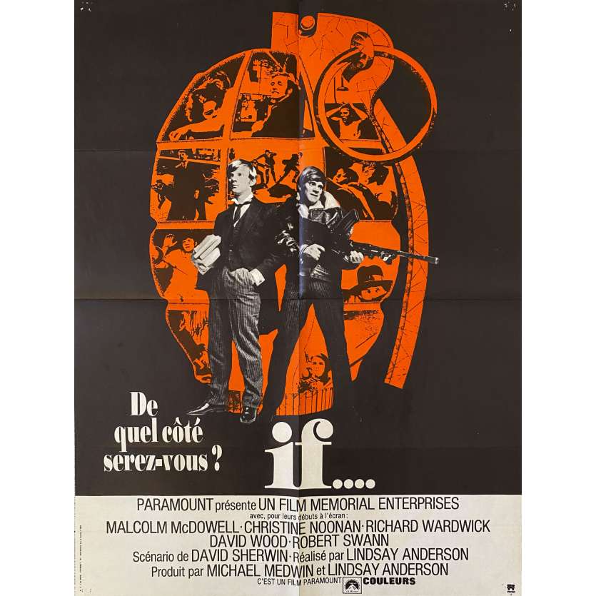 IF Original Movie Poster- 23x32 in. - 1968 - Lindsay Anderson, Malcolm McDowell