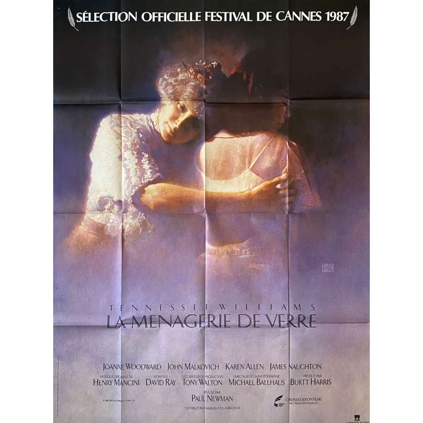 THE GLASS MENAGERIE Original Movie Poster- 47x63 in. - 1987 - Paul Newman, Joanne Woodward
