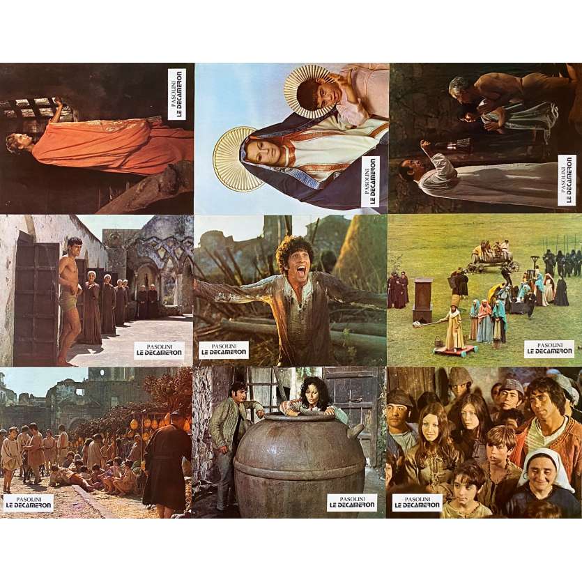 THE DECAMERON Original Lobby Cards x9 - Set B - 9x12 in. - 1971 - Pier Paolo Pasolini, Franco Citti