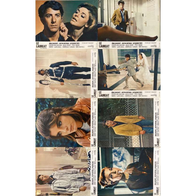THE GRADUATE Original Lobby Cards x8 - Set A - 9x12 in. - 1967 - Mike Nichols, Dustin Hoffman