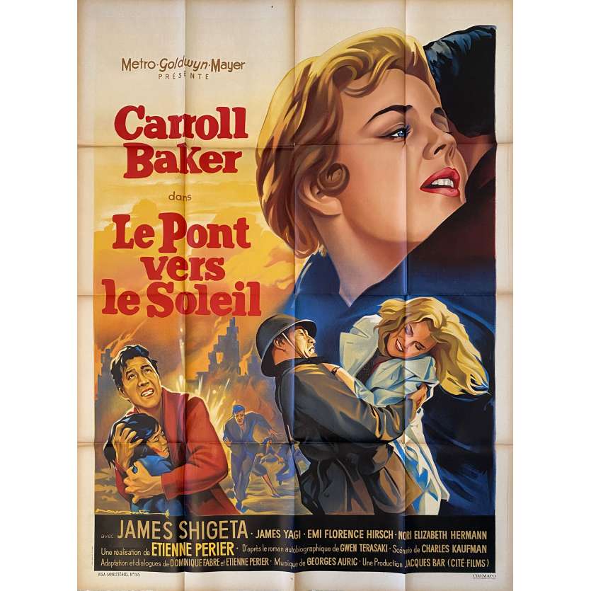 LE PONT VERS LE SOLEIL Affiche de film- 120x160 cm. - 1961 - Carroll Baker, Etienne Périer