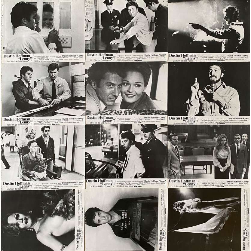 LENNY Original Lobby Cards x12 - 9x12 in. - 1974 - Bob Fosse, Dustin Hoffman