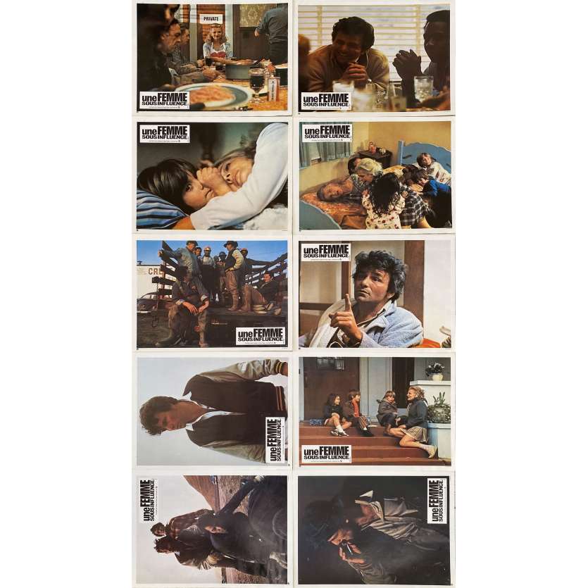 A WOMAN UNDER INFLUENCE Original Lobby Cards x10 - 9x12 in. - 1974 - John Cassavetes, Gena Rowlands