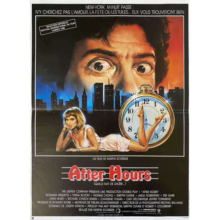 AFTER HOURS Original Movie Poster- 15x21 in. - 1985 - Martin Scorsese, Griffin Dunne