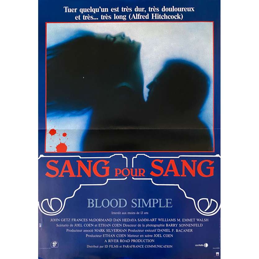 SANG POUR SANG Affiche de cinéma- 40x60 cm. - 1984 - Frances McDormand, Joel Coen