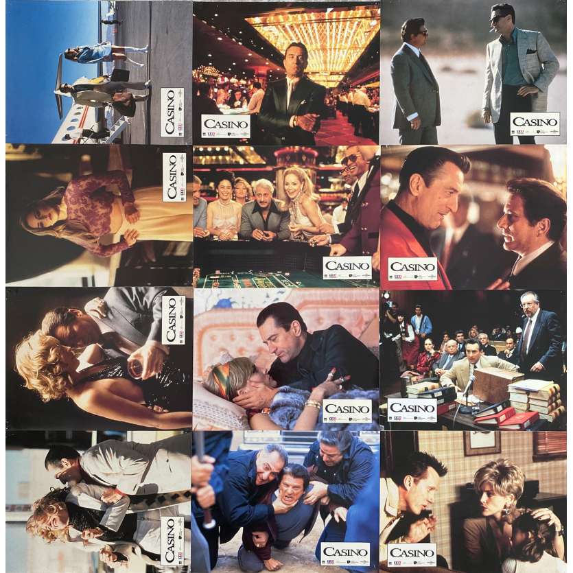 CASINO Original Lobby Cards x12 - 9x12 in. - 1995 - Martin Scorsese, Robert de Niro