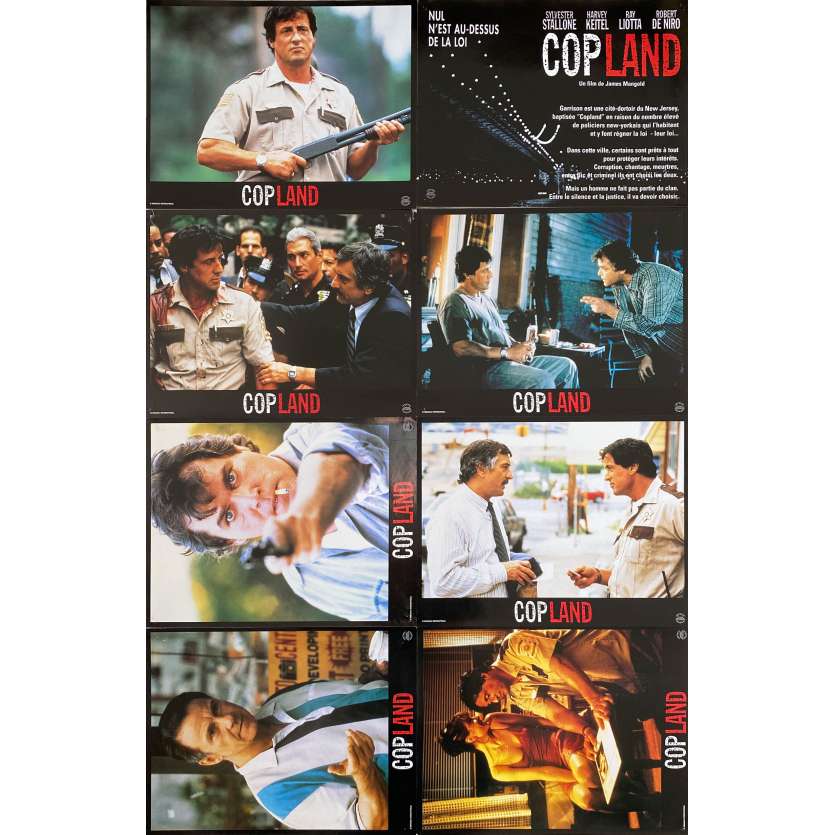 COP LAND Original Lobby Cards x8 - 9x12 in. - 1997 - James Mangold, Sylvester Stallone, De Niro