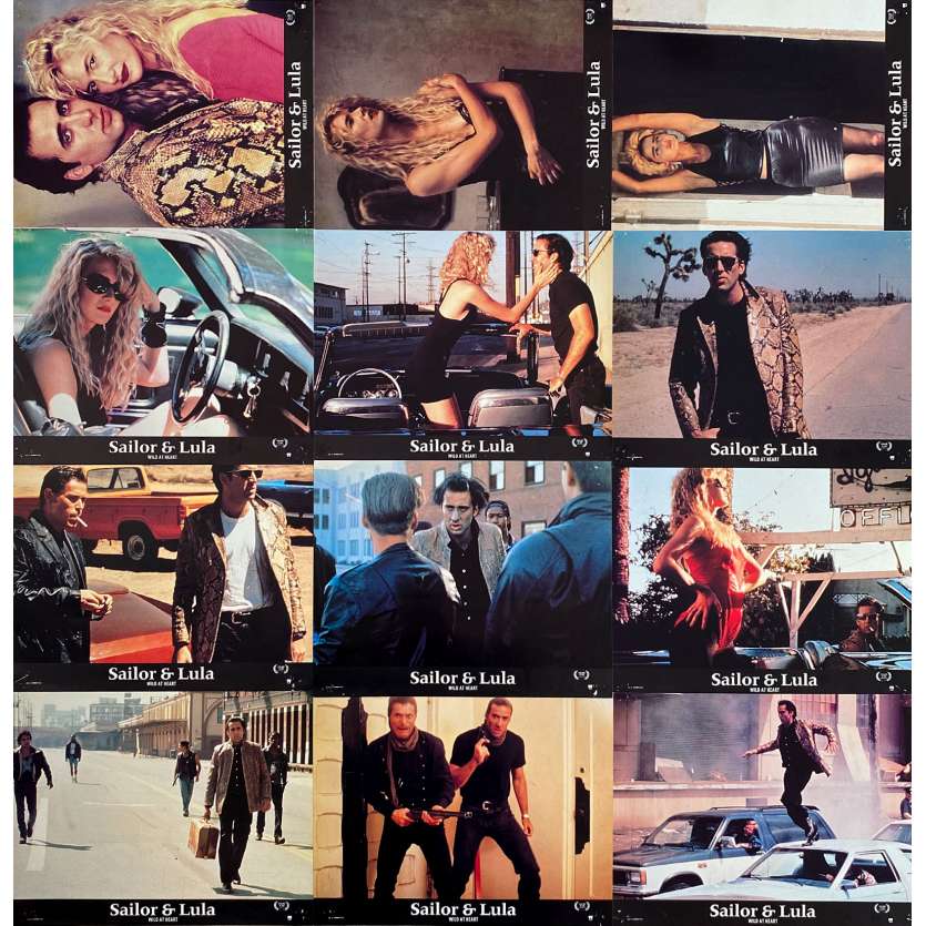 WILD AT HEART Original Lobby Cards x12 - 9x12 in. - 1990 - David Lynch, Nicolas Cage