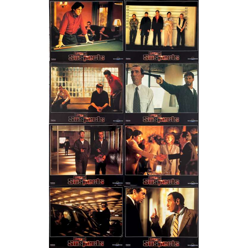 THE USUAL SUSPECTS Original Lobby Cards x8 - 9x12 in. - 1995 - Bryan Singer, Kevin Spacey