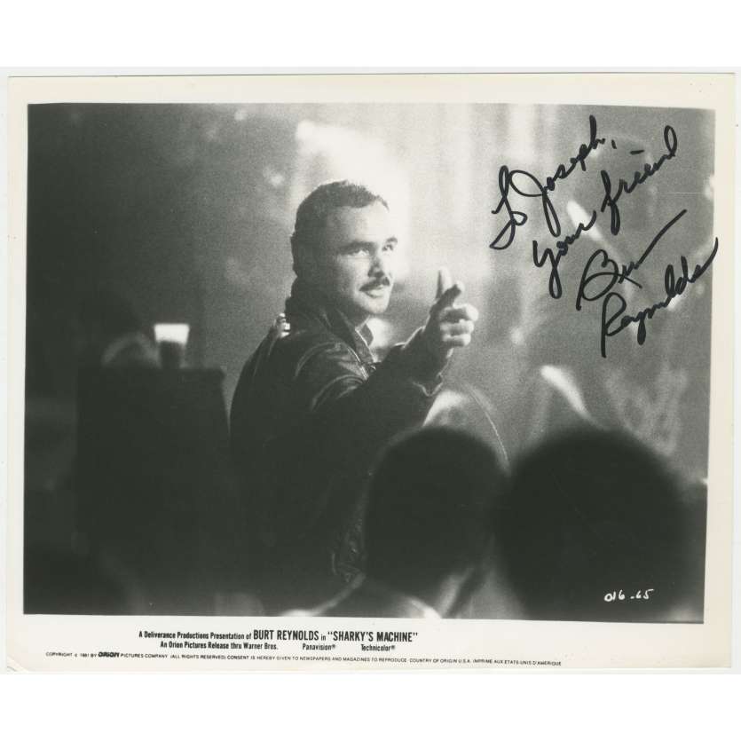 SHARKY'S MACHINE Original Signed Photo- 8x10 in. - 1981 - Burt Reynolds, Rachel Ward