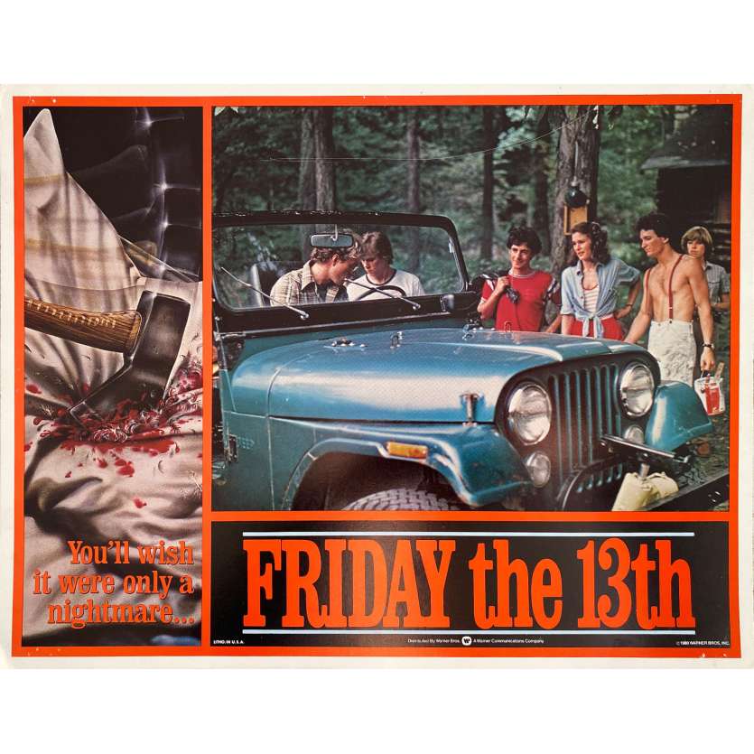 Friday THE 13TH Original Lobby Card Intl - 5 - 11x14 in. - 1980 - Sean S. Cunningham, Kevin Bacon