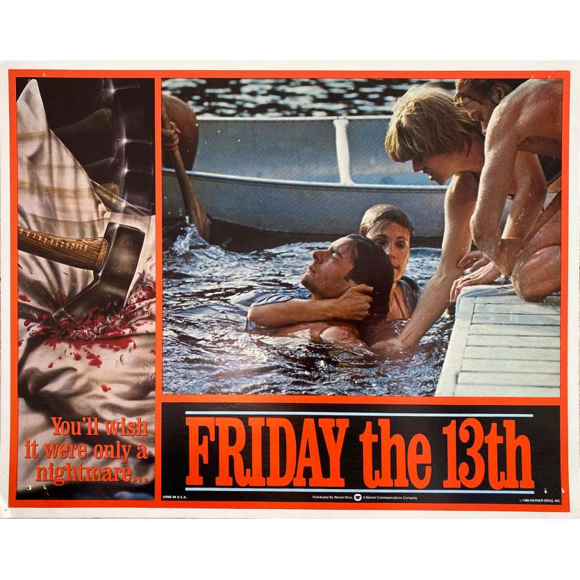 Friday THE 13TH Original Lobby Card Intl - 7 - 11x14 in. - 1980 - Sean S. Cunningham, Kevin Bacon