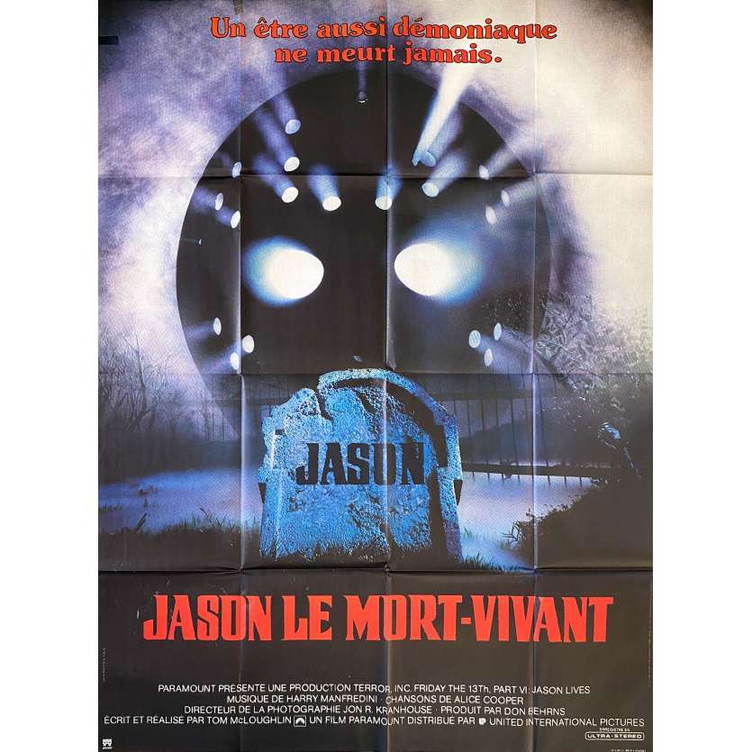 Friday THE 13TH PART VII JASON LIVES Movie Poster47x63 in. French - 1986 - Tom McLoughlin, Tom Mathews