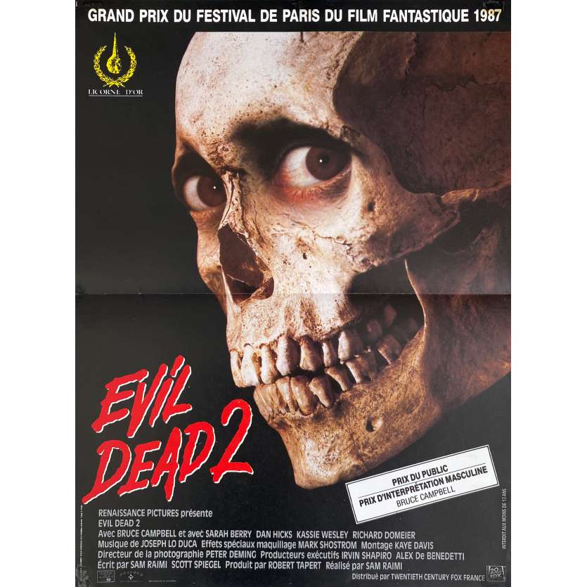 EVIL DEAD 2 Original Movie Poster- 15x21 in. - 1987 - Sam Raimi, Bruce Campbell