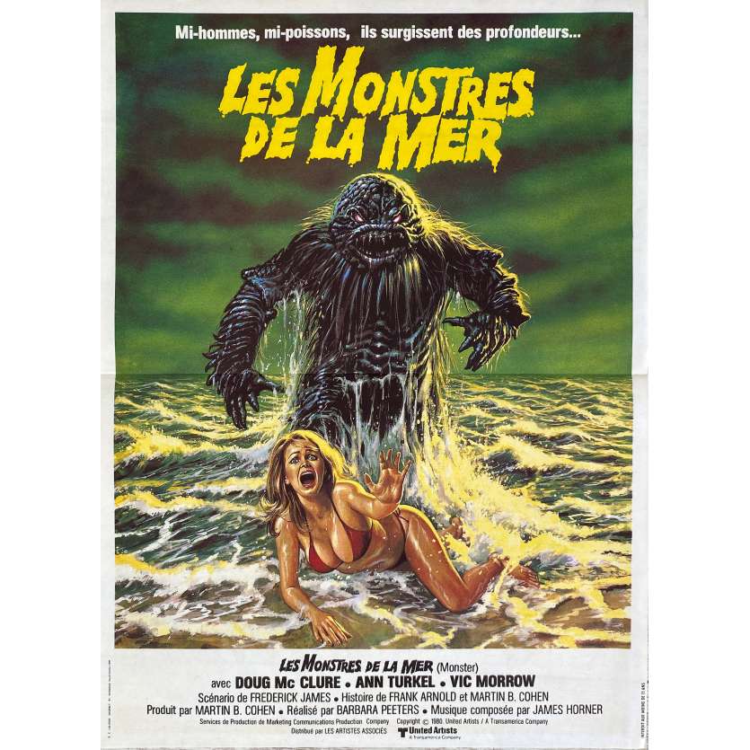 HUMANOIDS FROM THE DEEP French Movie Poster15x21 - 1980 - Barbara Peeters, Jimmy T. Murakami, Doug McClure