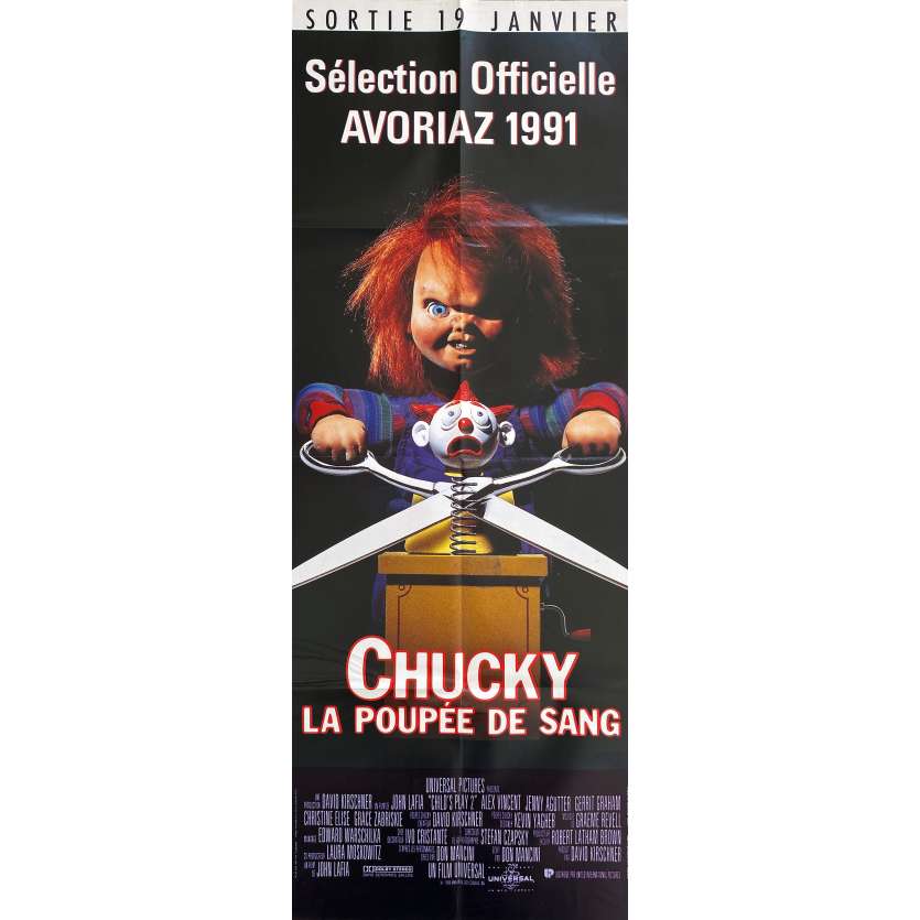 CHILD'S PLAY 2 Original Movie Poster- 23x63 in. - 1990 - John Lafia, Alex Vincent