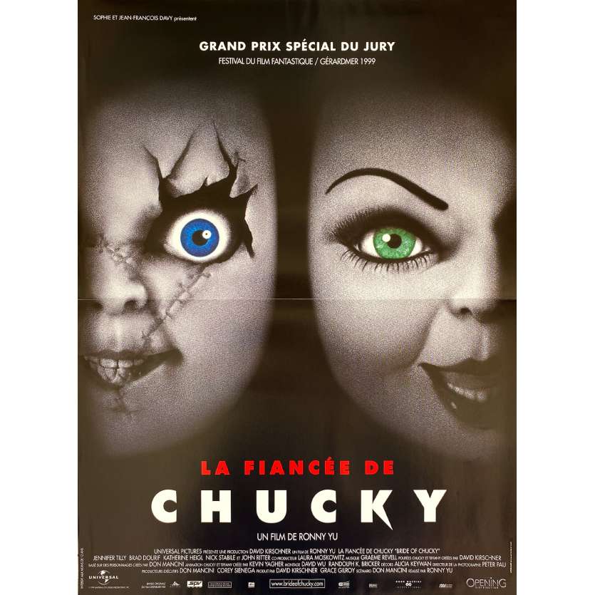 BRIDE OF CHUCKY Original Movie Poster- 15x21 in. - 1998 - Ronny Yu, Jennifer Tilly, Brad Dourif