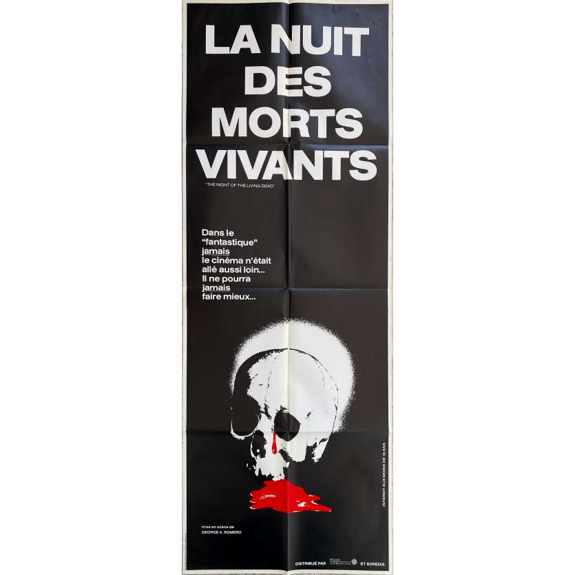 NIGHT OF THE LIVING DEAD Original Movie Poster- 23x63 in. - R1990 - George A. Romero, Duane Jones