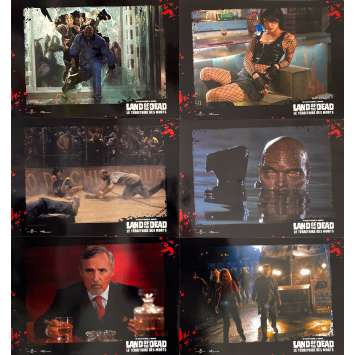 LAND OF THE DEAD Original Lobby Cards x6 - 9x12 in. - 2005 - George A. Romero, Asia Argento