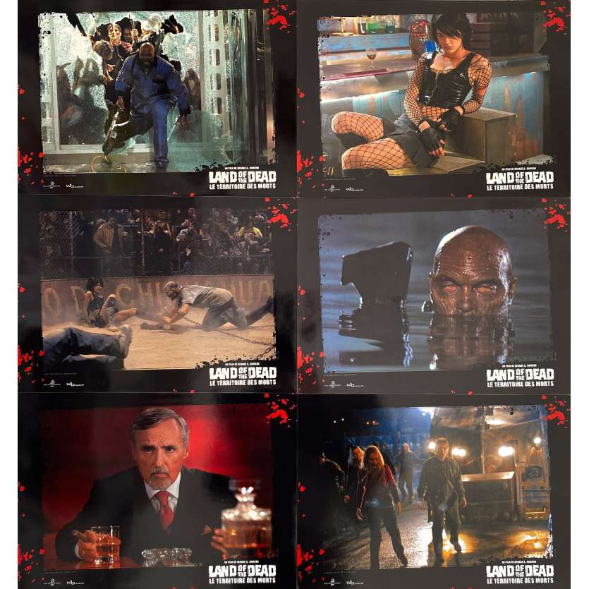 LAND OF THE DEAD Original Lobby Cards x6 - 9x12 in. - 2005 - George A. Romero, Asia Argento