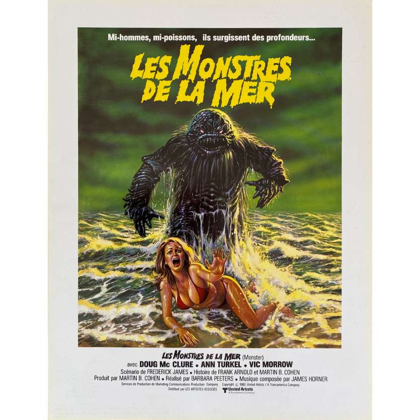 LES MONSTRES DE LA MER Synopsis- 21x30 cm. - 1980 - Doug McClure, Barbara Peeters