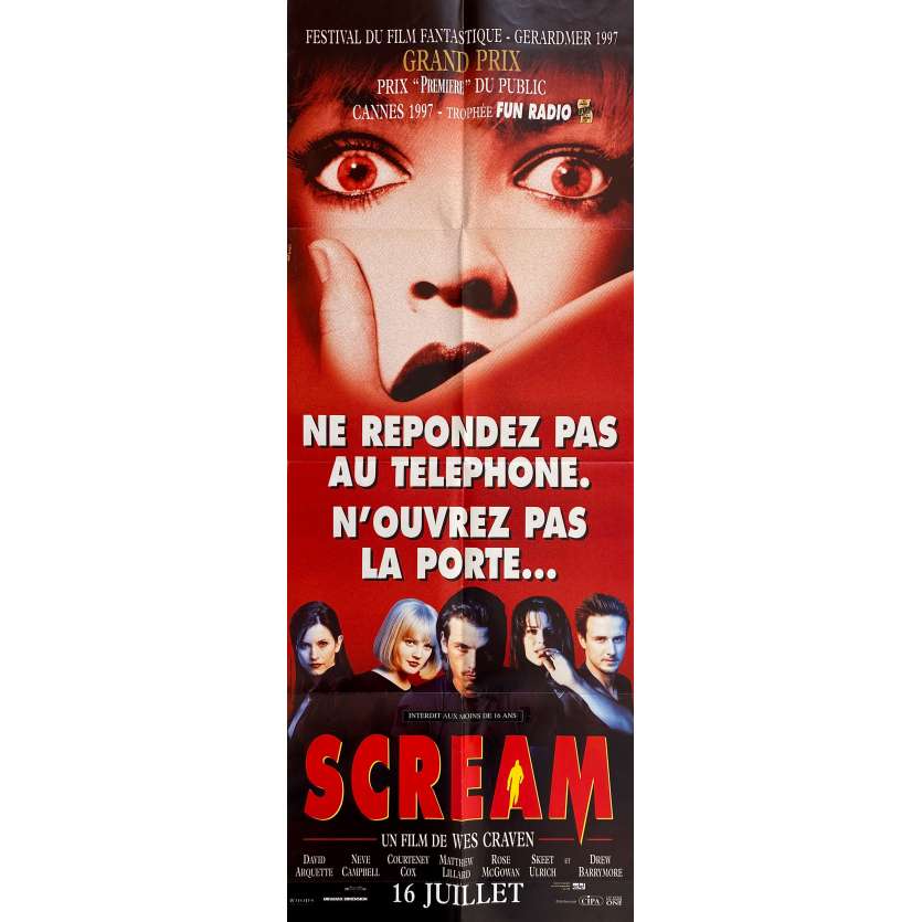 SCREAM Original Movie Poster- 23x63 in. - 1996 - Wes Craven, Neve Campbell