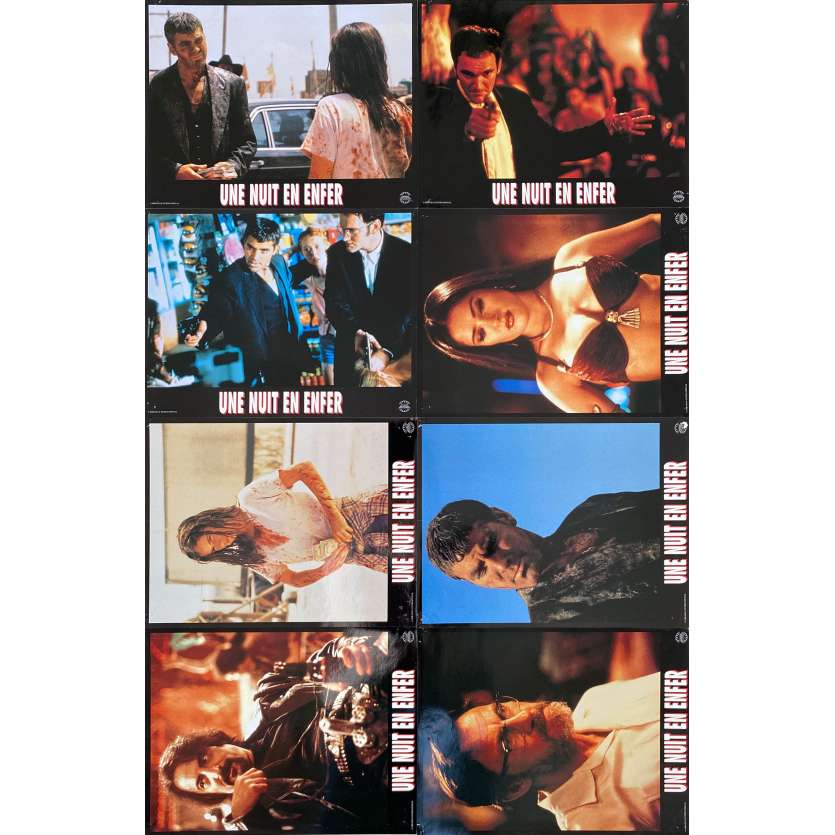 FROM DUSK TILL DAWN Original Lobby Cards x8 - 9x12 in. - 1996 - Robert Rodriguez, George Clooney