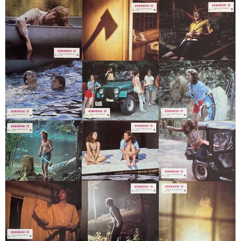 Friday THE 13TH Original Lobby Cards x12 - 9x12 in. - 1980 - Sean S. Cunningham, Kevin Bacon