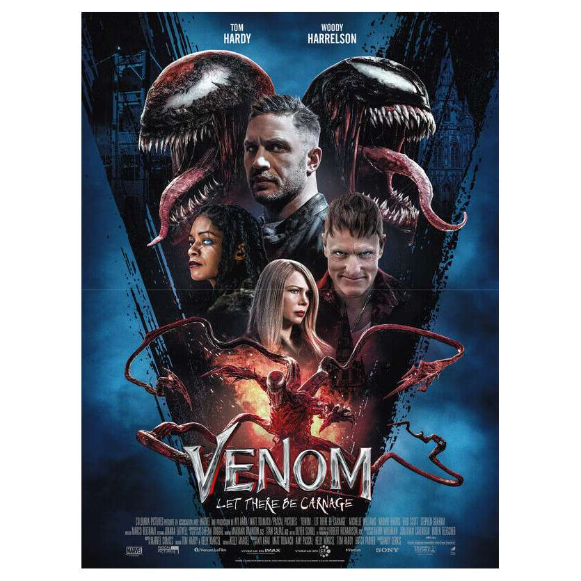 VENOM LET THERE BE CARNAGE Original Movie Poster x8 - 15x21 in. - 2021 - Andy Serkis, Tom Hardy, Woody Harrelson