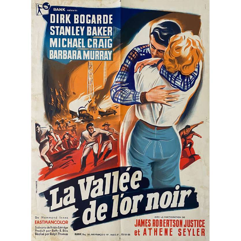 LA VALLEE DE L'OR NOIR Affiche de film- 60x80 cm. - 1957 - Dirk Bogarde, Ralph Thomas