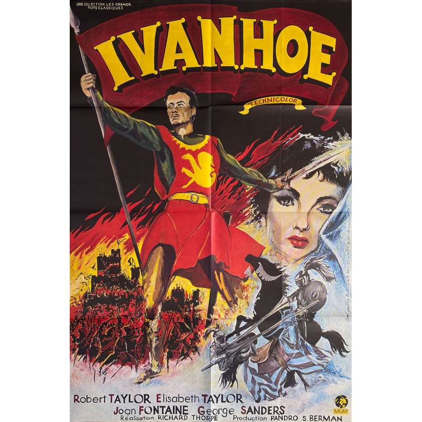 IVANHOE Original Movie Poster- 32x47 in. - R1980 - Richard Thorpe, Robert Taylor, Elizabeth Taylor