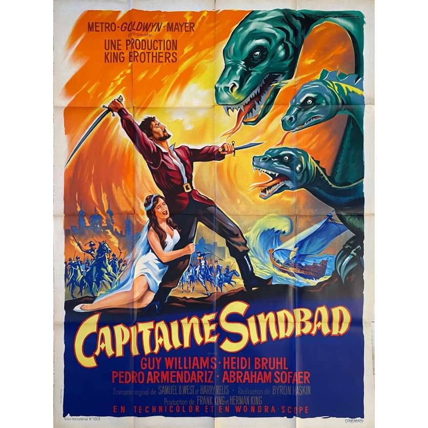 CAPITAINE SINDBAD Affiche de film- 120x160 cm. - 1963 - Guy Williams, Byron Haskin