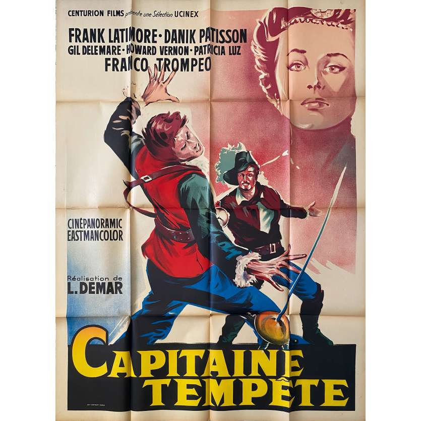 CAPTAIN TEMPEST Original Movie Poster- 47x63 in. - 1961 - Luigi Latini de Marchi, Frank Latimore