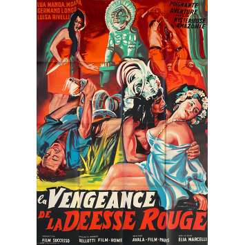 LA VENGEANCE DE LA DEESSE ROUGE Affiche de film- 120x160 cm. - 1955 - Germano Longo, Elia Marcelli