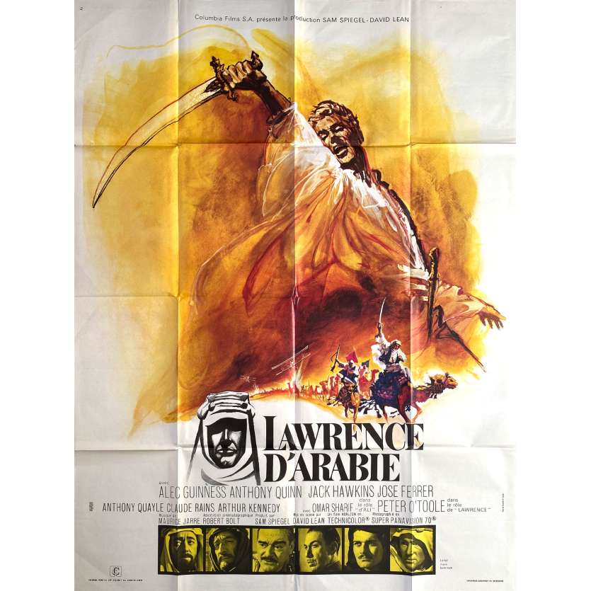 LAWRENCE D'ARABIE Affiche de film - 120x160 cm. - R1970 - Peter O'Toole, David Lean