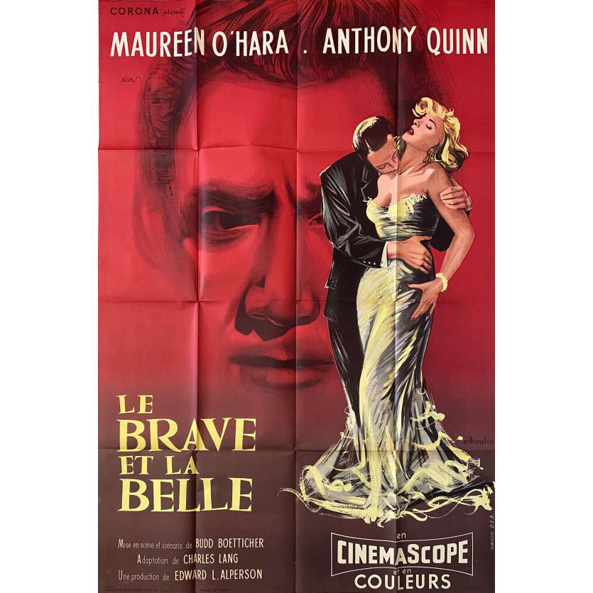LE BRAVE ET LA BELLE Affiche de film- 120x160 cm. - 1955 - Maureen O'Hara, Anthony Quinn, Budd Boetticher