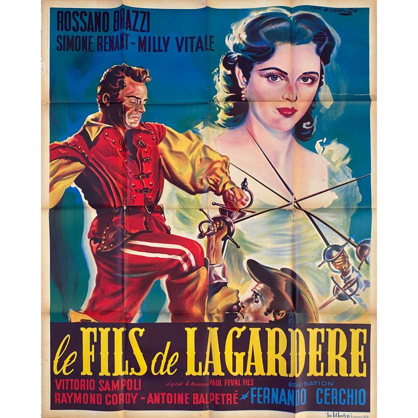 LE FILS DE LAGARDERE Affiche de film- 120x160 cm. - 1952 - Rossano Brazzi, Fernando Cerchio