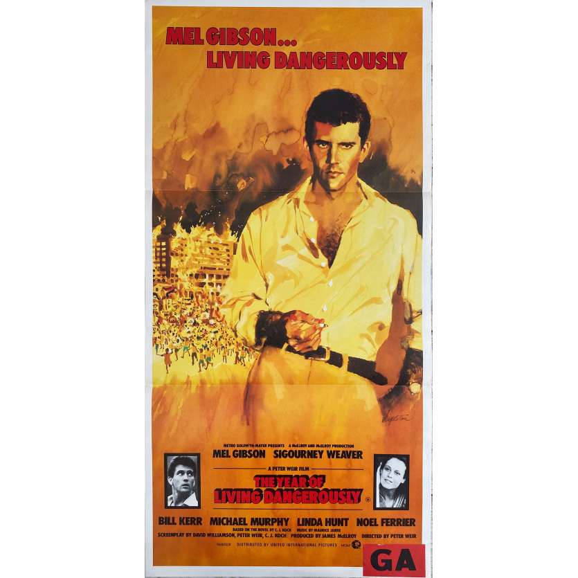 THE YEAR OF LIVING DANGEROUSLY Original Movie Poster- 13x30 in. - 1982 - Peter Weir, Mel Gibson