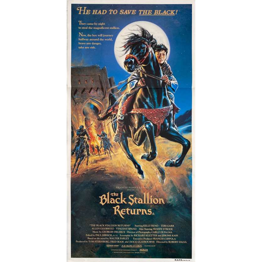 LE RETOUR DE L'ETALON NOIR Affiche de film- 33x78 cm. - 1983 - Kelly Reno, Robert Dalva