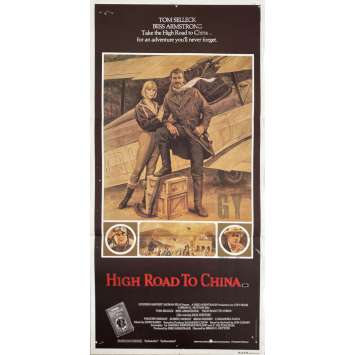 HIGH ROAD TO CHINA Original Movie Poster- 13x30 in. - 1983 - Brian G. Hutton, Tom Selleck