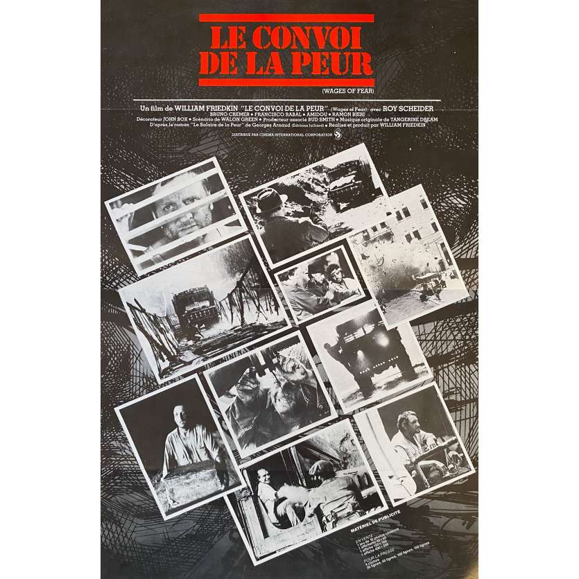 SORCERER LE CONVOI DE LA PEUR Synopsis 4 pages - 21x30 cm. - 1977 - Roy Sheider, William Friedkin