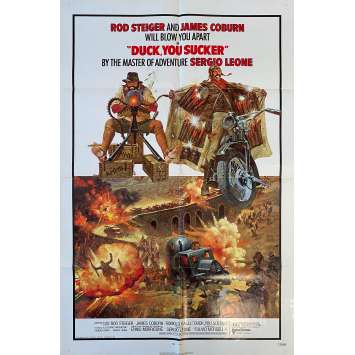 DUCK, YOU SUCKER / A FISTFUL OF DYNAMITE Original Movie Poster- 27x41 in. - 1971 - Sergio Leone, James Coburn