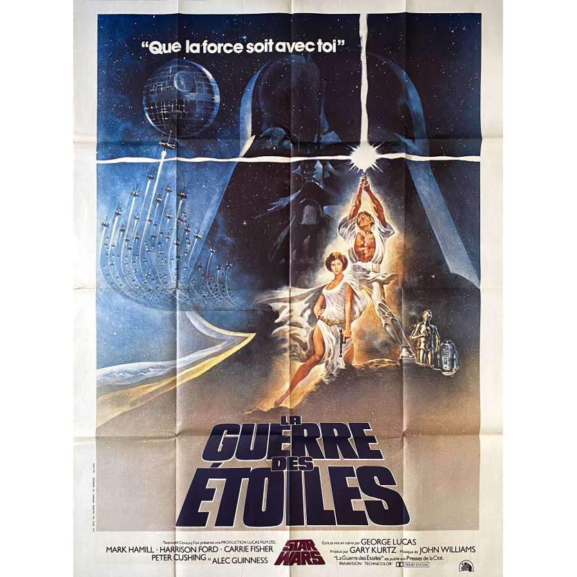STAR WARS Original French Movie Poster 1st Release, C9 NM - 47x63 in. - 1977 - George Lucas, Harrison Ford