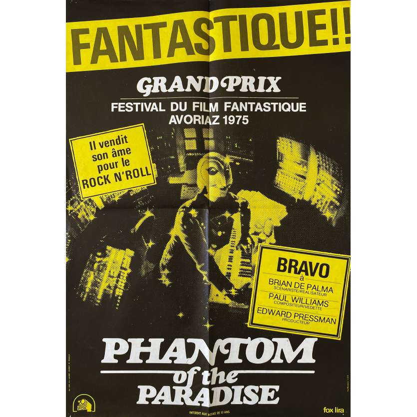 PHANTOM OF THE PARADISE Movie Poster 21x30 in. French - 1974 - Brian de Palma, Paul Williams