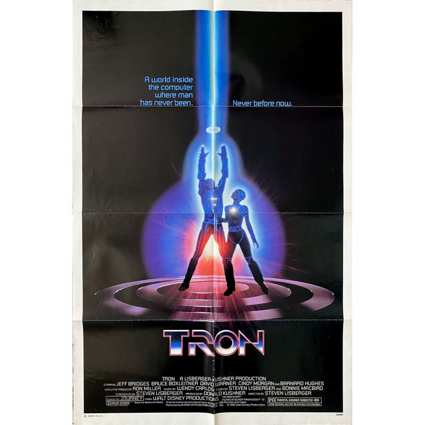 TRON Original Movie Poster- 27x40 in. - 1982 - Steven Lisberger, Jeff Bridges