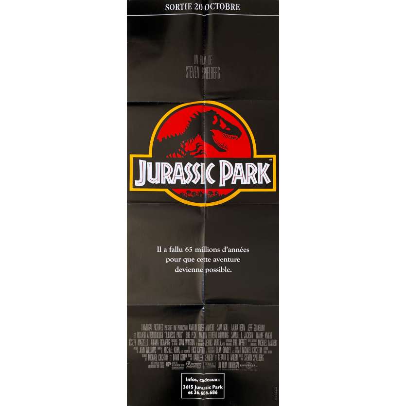 JURASSIC PARK Original Movie Poster- 23x63 in. - 1993 - Steven Spielberg, Sam Neil