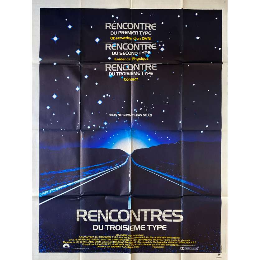 RENCONTRES DU TROISIEME TYPE Affiche de film- 120x160 cm. - 1977 - Richard Dreyfuss, Steven Spielberg