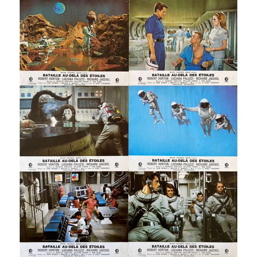 THE GREEN SLIME Original Lobby Cards x6 - 9x12 in. - 1968 - Kinji Fukasaku, Robert Horton