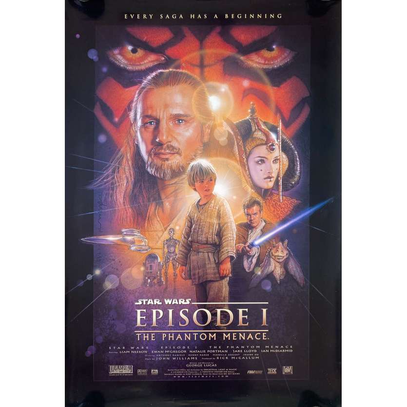 STAR WARS - THE PHANTOM MENACE Original Movie Poster Style B - 27x40 in. - 1999 - George Lucas, Ewan McGregor